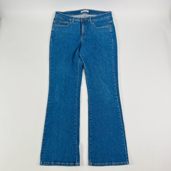 Lee Slender Secret Boot Cut Womens Jeans Plus Size 14 Medium Stretch Blue - Picture 1 of 11